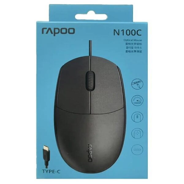 ماوس سیمی رپو RAPOO N100C TYPE-C - Image 2